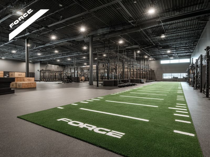 comprehensive gym equipment solution diagram showing design, supply, and maintenance